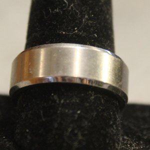 Mens  Silver wide wedding band